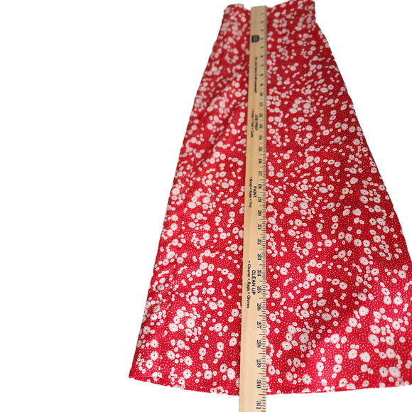 SHEIN ALine Maxi Skirt 8-10 US Women Cherry Red White Floral Flowy Fairy Cottage - Picture 9 of 9